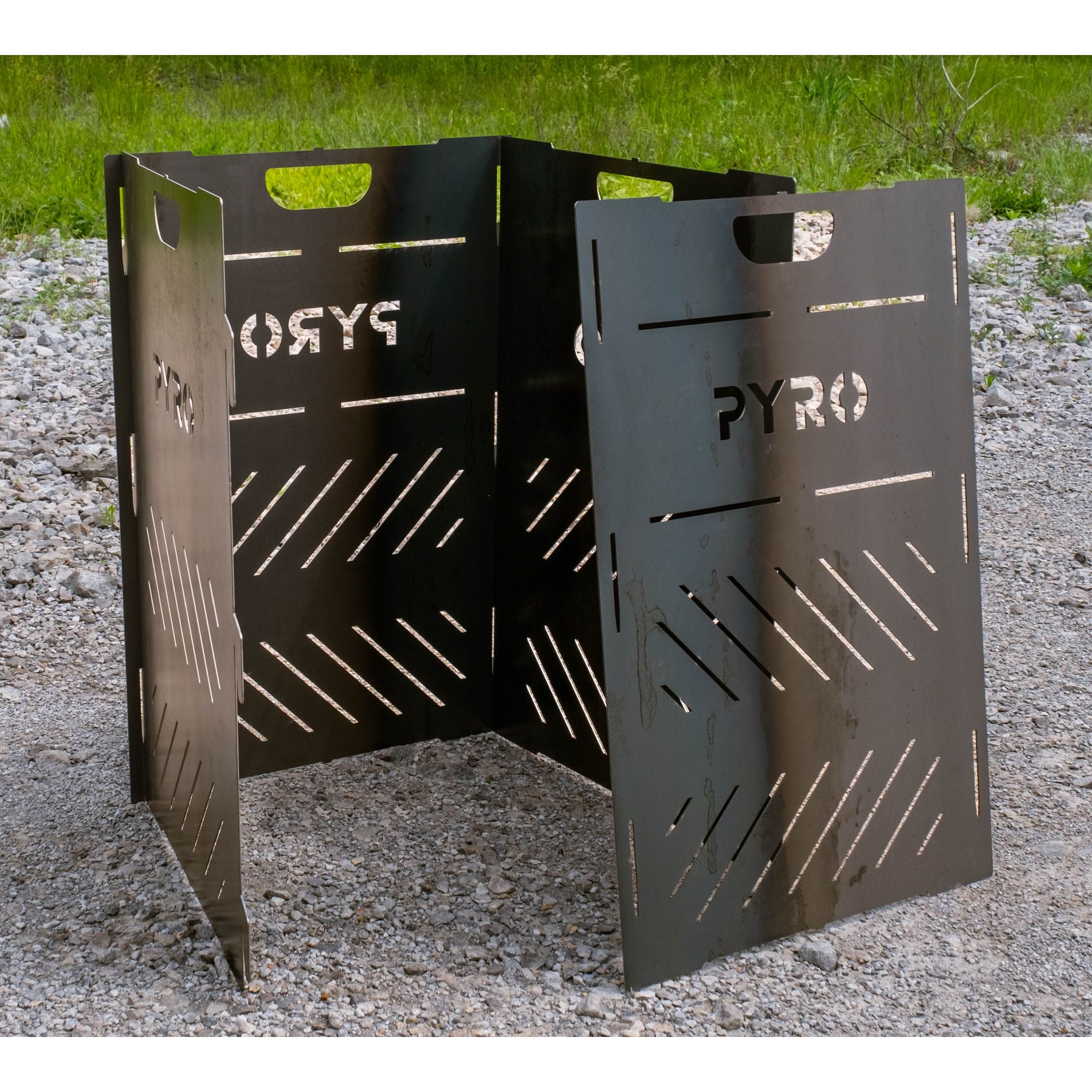 Medium Pyro Cage panels folded partly open, showing the flat-pack tab-and-slot design