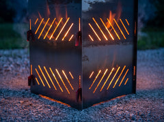 PYRO Large Burn Cage (48") — Glowing Vent Slot Corner Macro