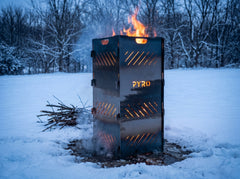 PYRO Large Burn Cage (48") — Snowy Field Winter Burn