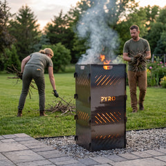 PYRO Large Burn Cage (48") — Couple Burning Brush At Dusk
