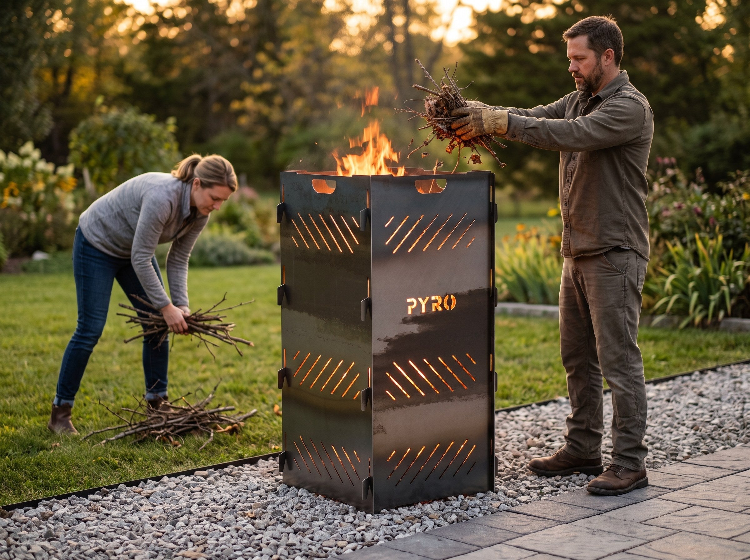 PYRO Large Burn Cage (48") — Couple Feeding Brush Golden Hour