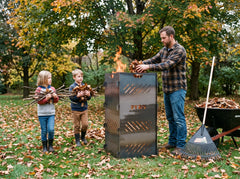 PYRO Large Burn Cage (48") — Autumn Family Raking Leaves