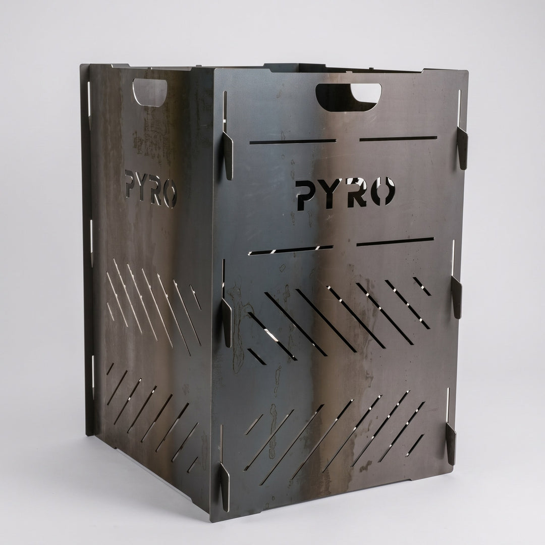PYRO Medium Burn Cage (32") — Studio Grey Three Quarter Angle