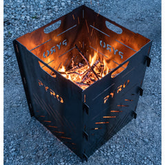 PYRO Medium Burn Cage (32") — Overhead Into Burning Interior
