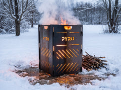 PYRO Medium Burn Cage (32") — Snowy Winter Field Melting Ring