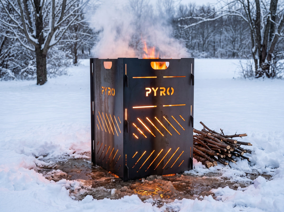 PYRO Medium Burn Cage (32") — Snowy Winter Field Melting Ring
