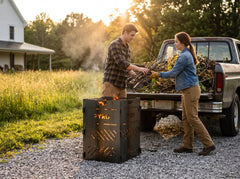 PYRO Medium Burn Cage (32") — Young Couple Unloading Pickup Truck