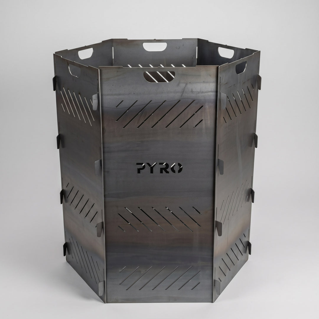 PYRO XXL Burn Cage hexagon — Studio Grey Three Quarter Angle