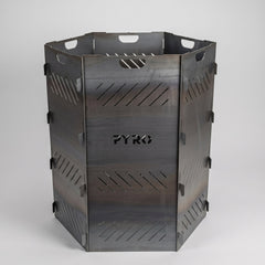 PYRO XXL Burn Cage hexagon — Studio Grey Three Quarter Angle