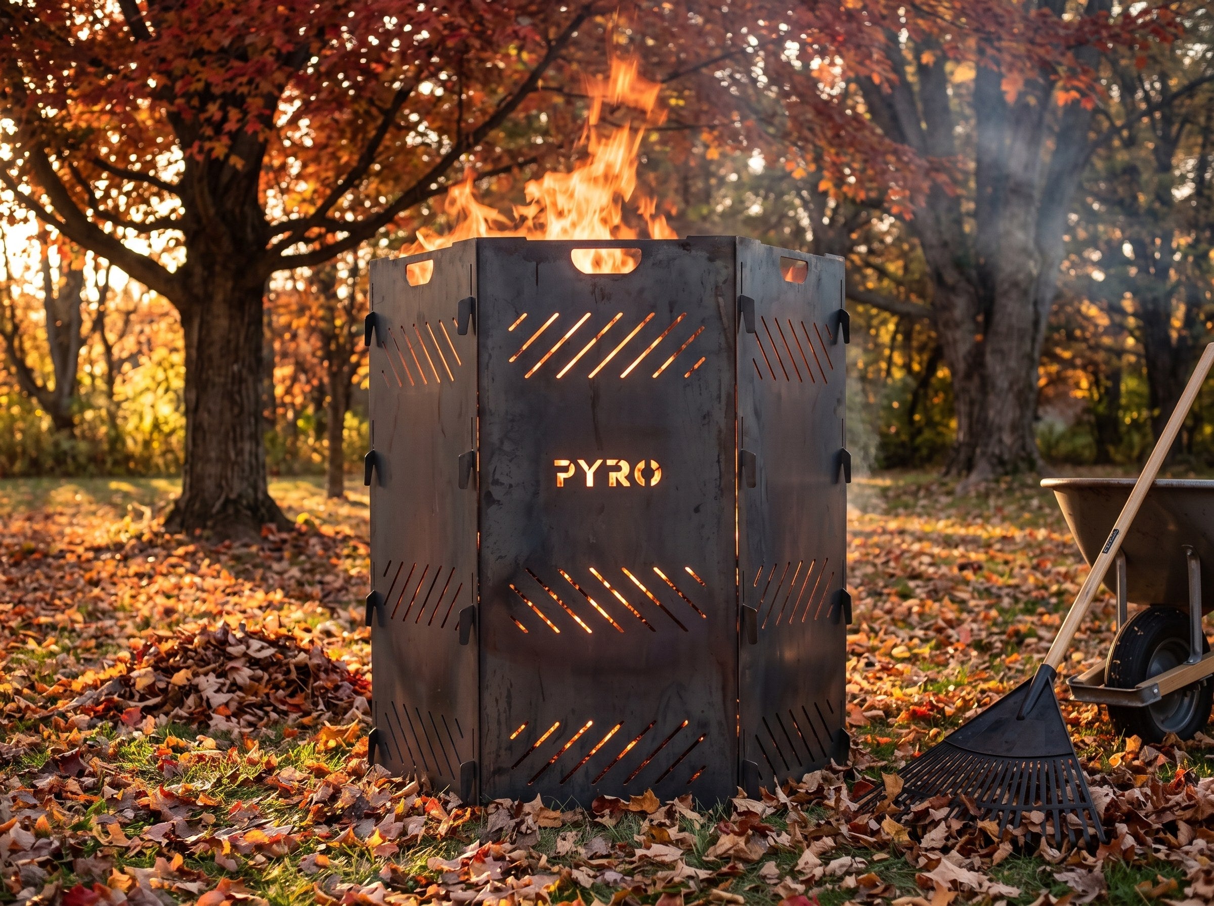 PYRO XXL Burn Cage hexagon — Autumn Leaves And Maple Tree