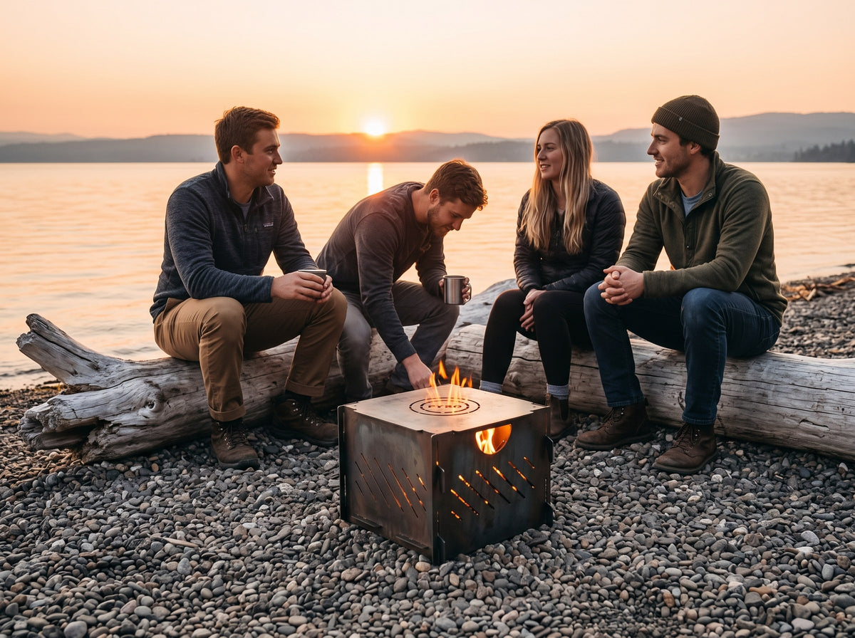 PYRO Cage MINI — Driftwood Log Beach Sunset Group