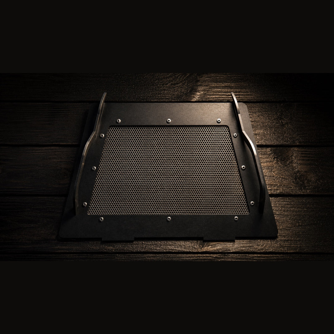 Pyro Tower fire screen — studio view