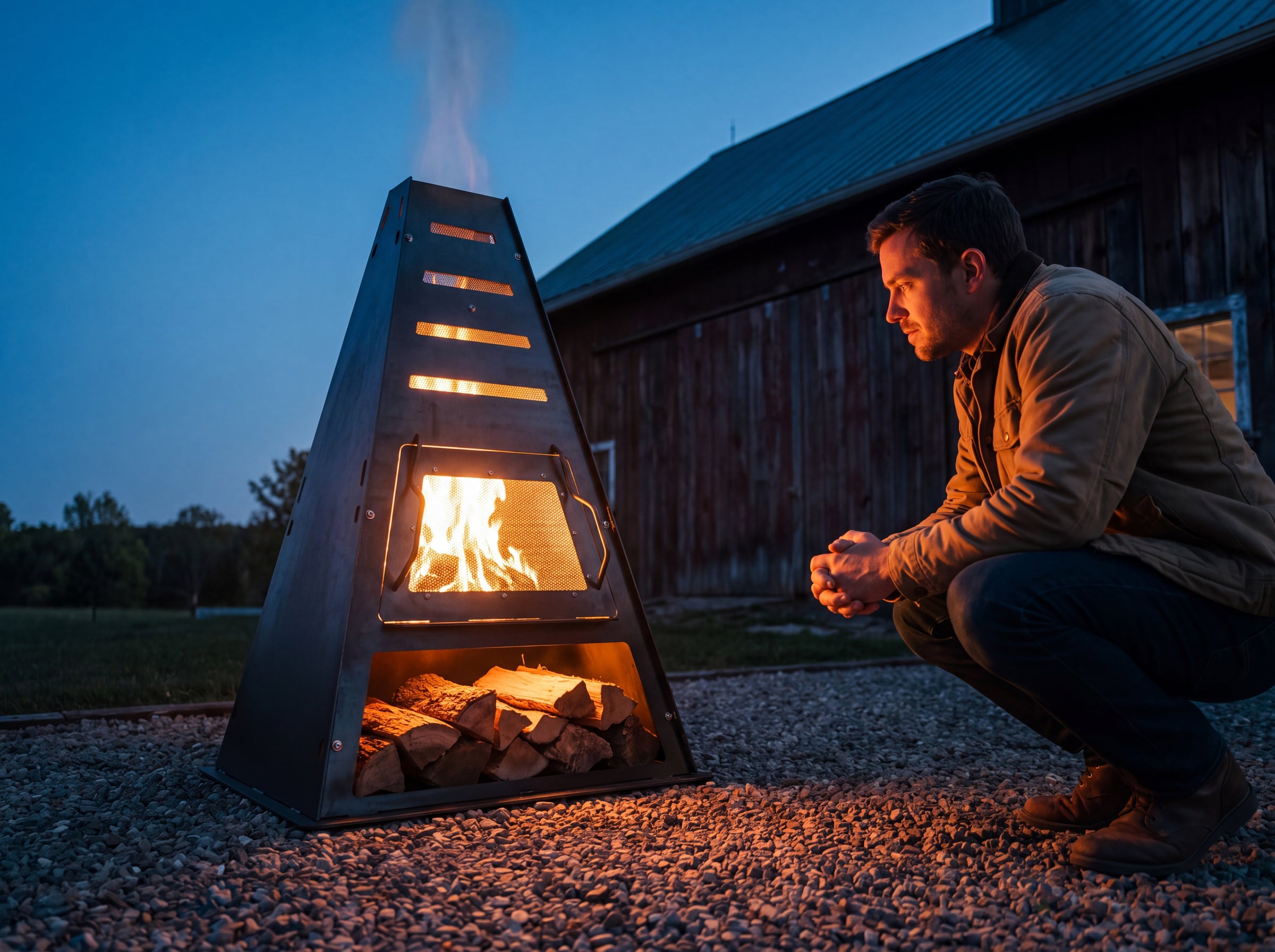Pyro Tower Metal Chiminea - Fire Screen Kit