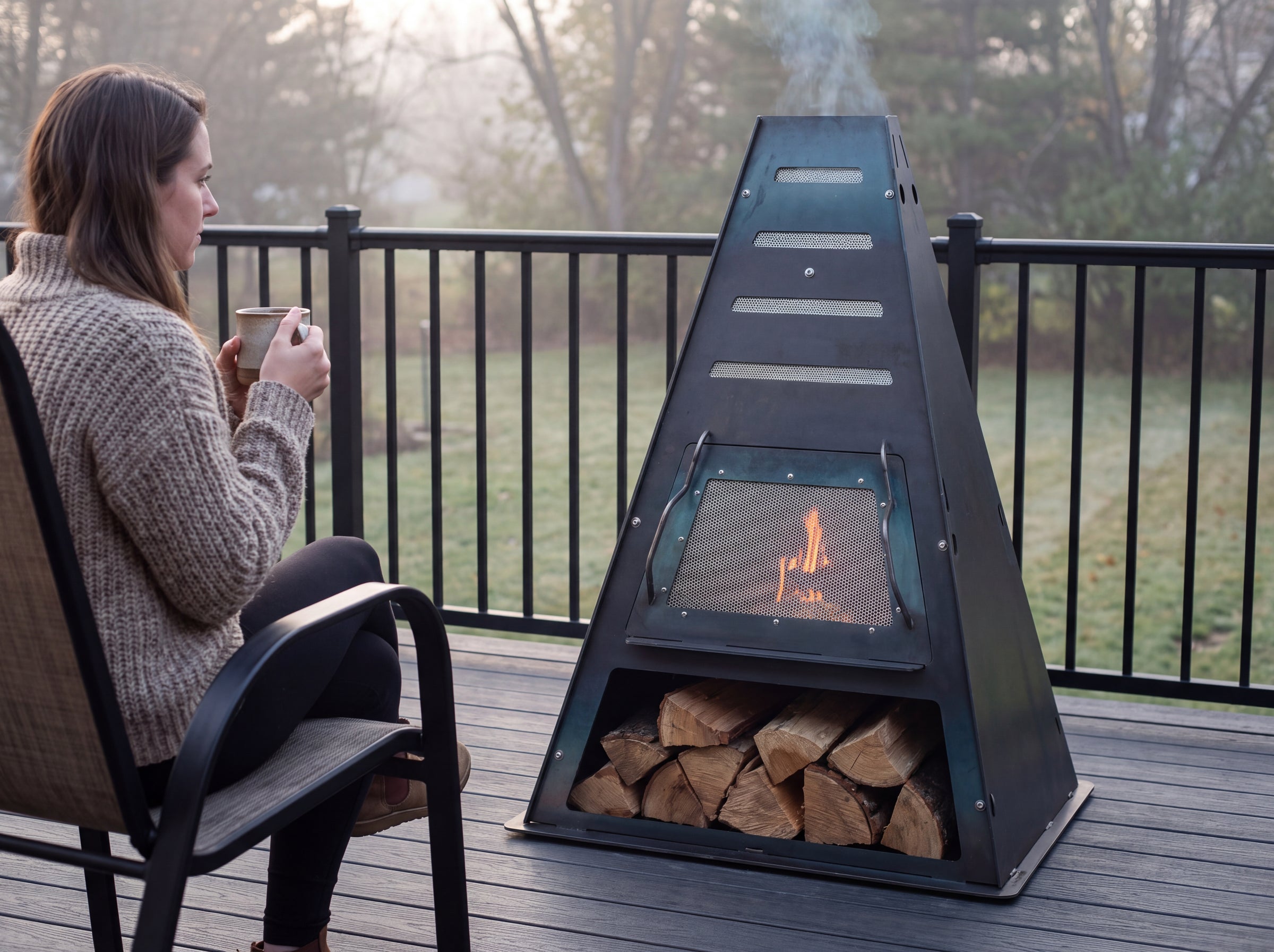 Pyro Tower Metal Chiminea - Fire Screen Kit