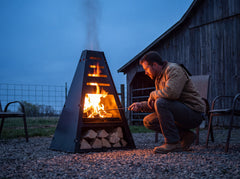 Pyro Tower chiminea — Lifestyle Rural Acreage Blue Hour A