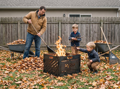 PYRO Small Burn Cage (16") — Fall Raking With Two Wheelbarrows