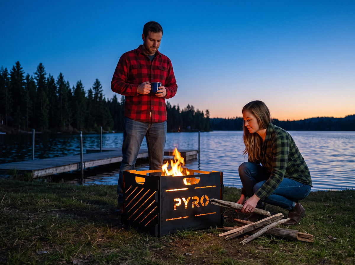 PYRO Small Burn Cage (16") — Lakeshore Twilight Adding Driftwood