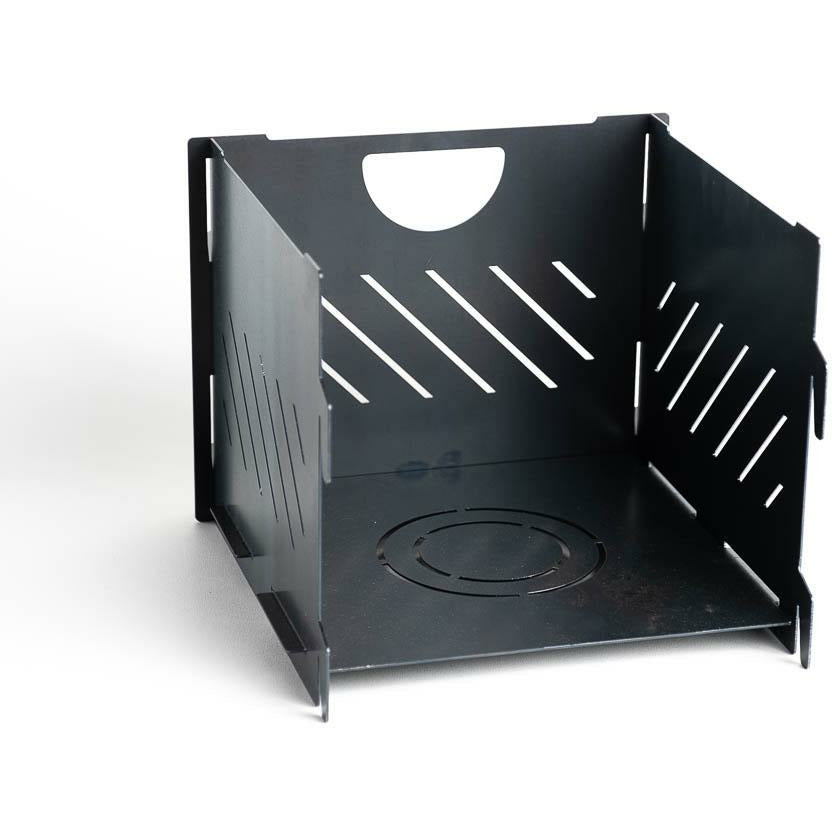 Pyro Cage MINI with one panel open, showing the base plate inside