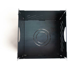 Looking down into the assembled Pyro Cage MINI at the base plate