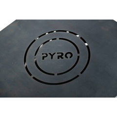 Close-up of the PYRO logo cut into the Pyro Cage MINI lid