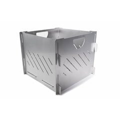 Assembled Stainless Steel Pyro Cage MINI without its lid, showing the integrated handles